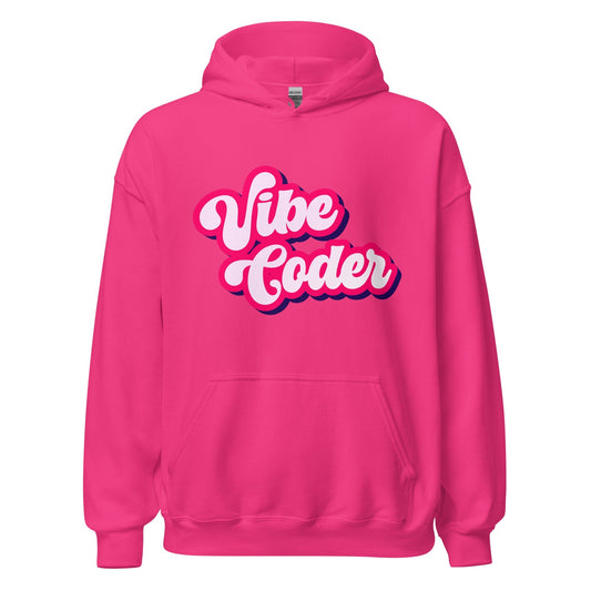 Product mockup photo of the Vibe Coder Hoodie unis